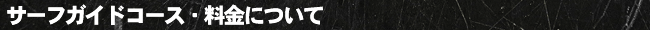 サーフガイド コース・料金について